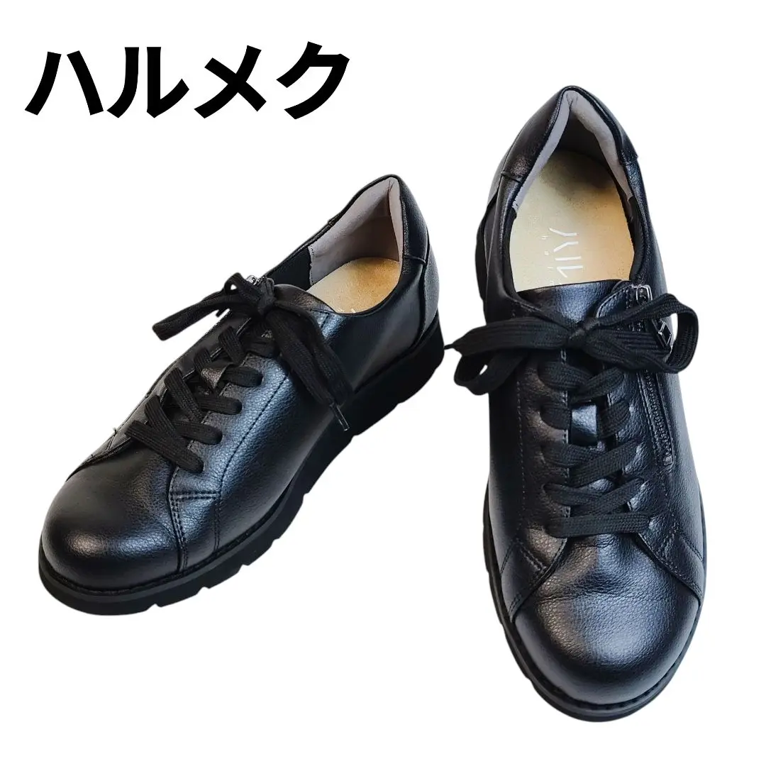 美品！ ハルメク スニーカー サイドジップ レザー 24.5 美品！ ハルメク スニーカー サイドジップ レザー 24.5 - メルカリ