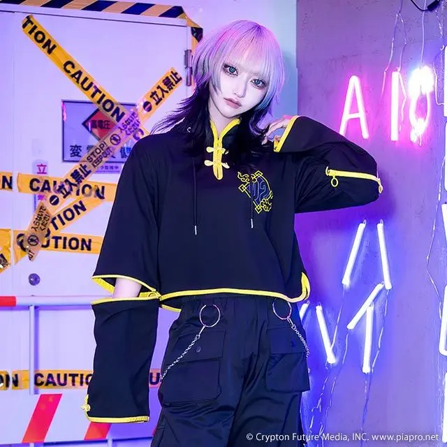 訳アリ未使用品　鏡音リン・レン　セーラージャージ　パーカー　リッスンフレーバー 鏡音リン・レン セーラージャージ 【BLACK×WHITE】/ 鏡音リン