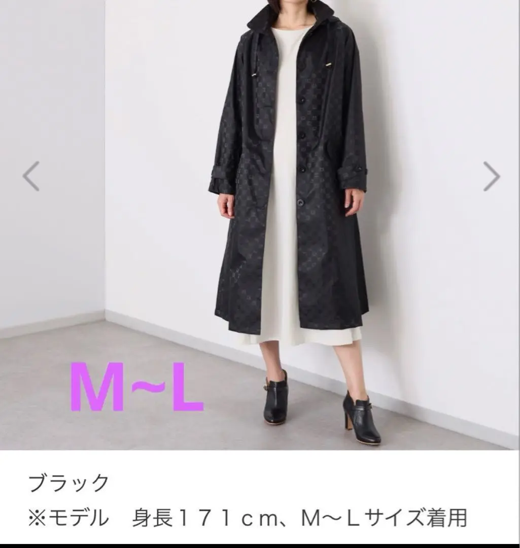 ミラ・ショーン ロゴジャガード ステンカラー レインコート