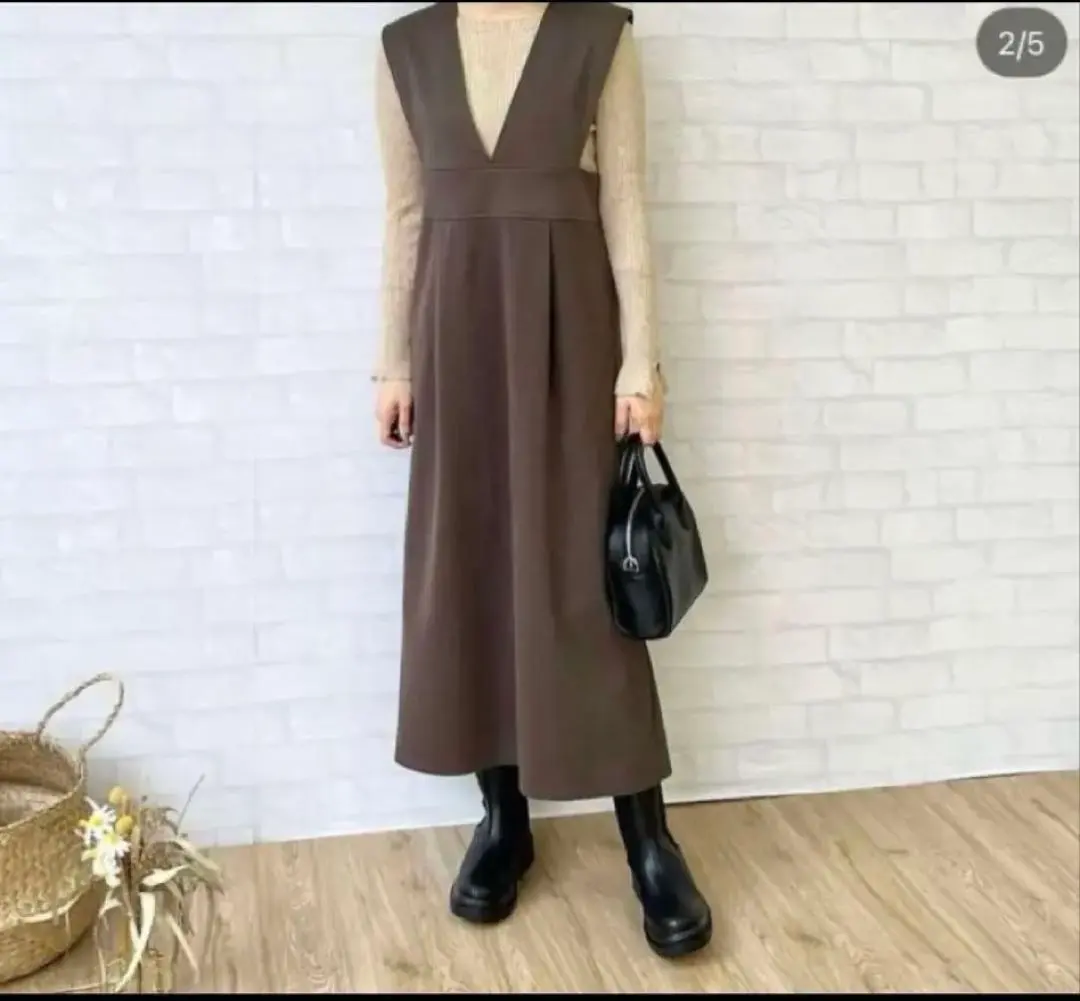 喇叭裙連衣裙 棕色 Helm Shimamura JSK 的縮圖