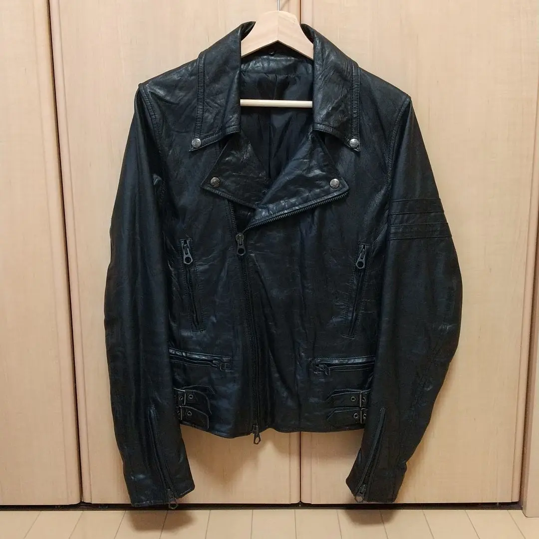 Advantage cycle 牛革 シングルライダース レザージャケット 黒 2025年最新】Advantage cycle レザージャケット・ライダースの