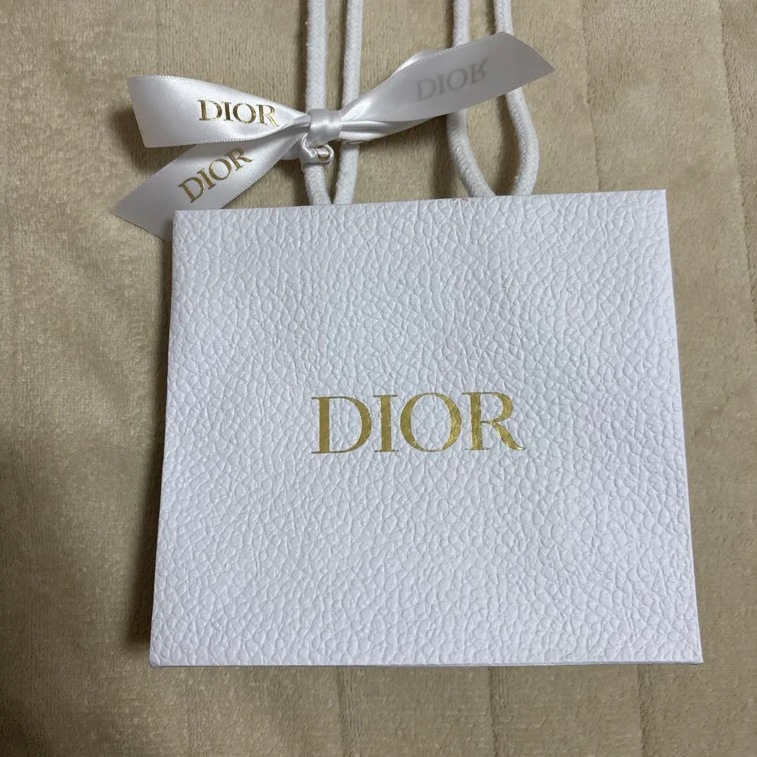 Thumbnail of Dior White Shopper with Gold Logo