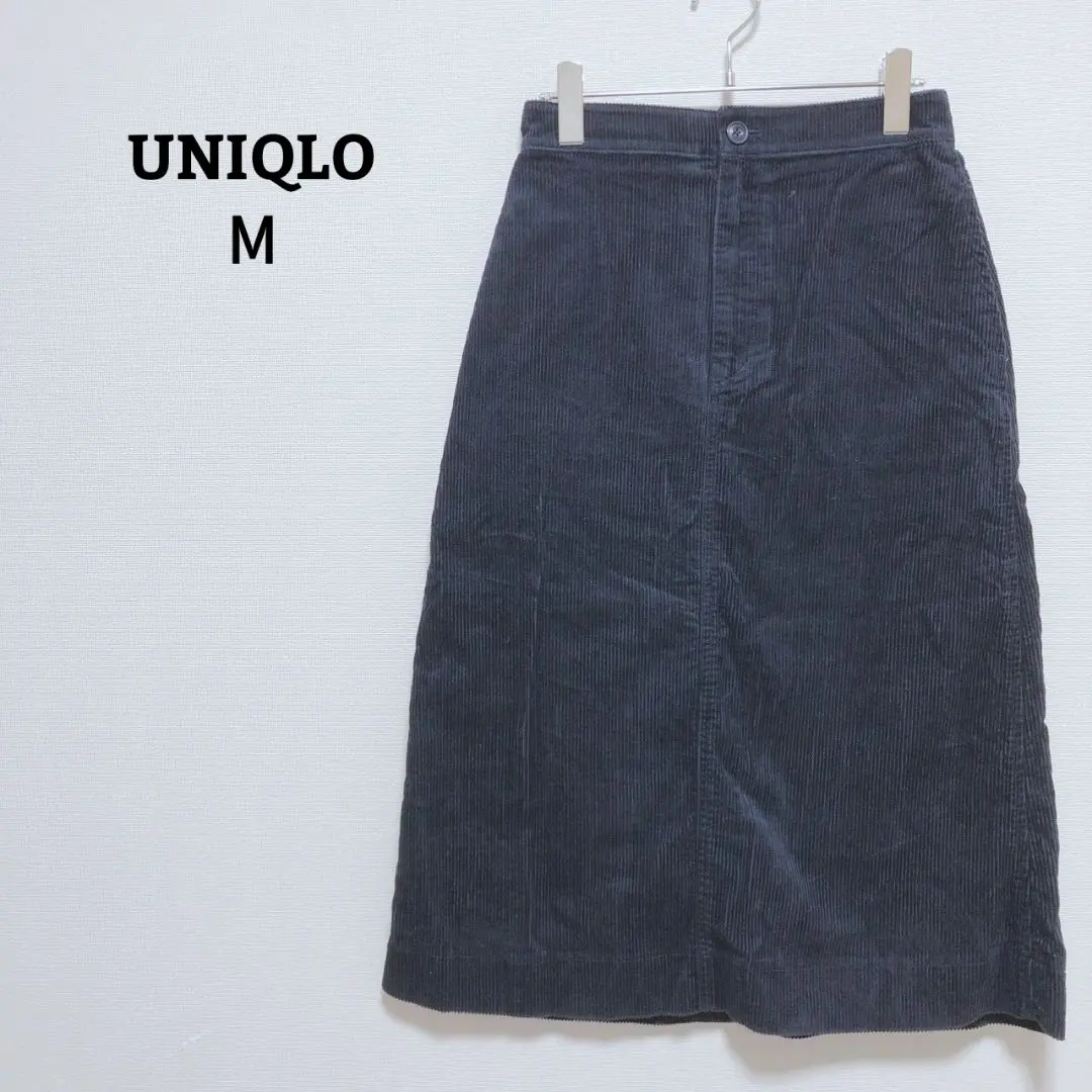Thumbnail of Uniqlo Corduroy Long Skirt High Waist Stretch Back Slit M