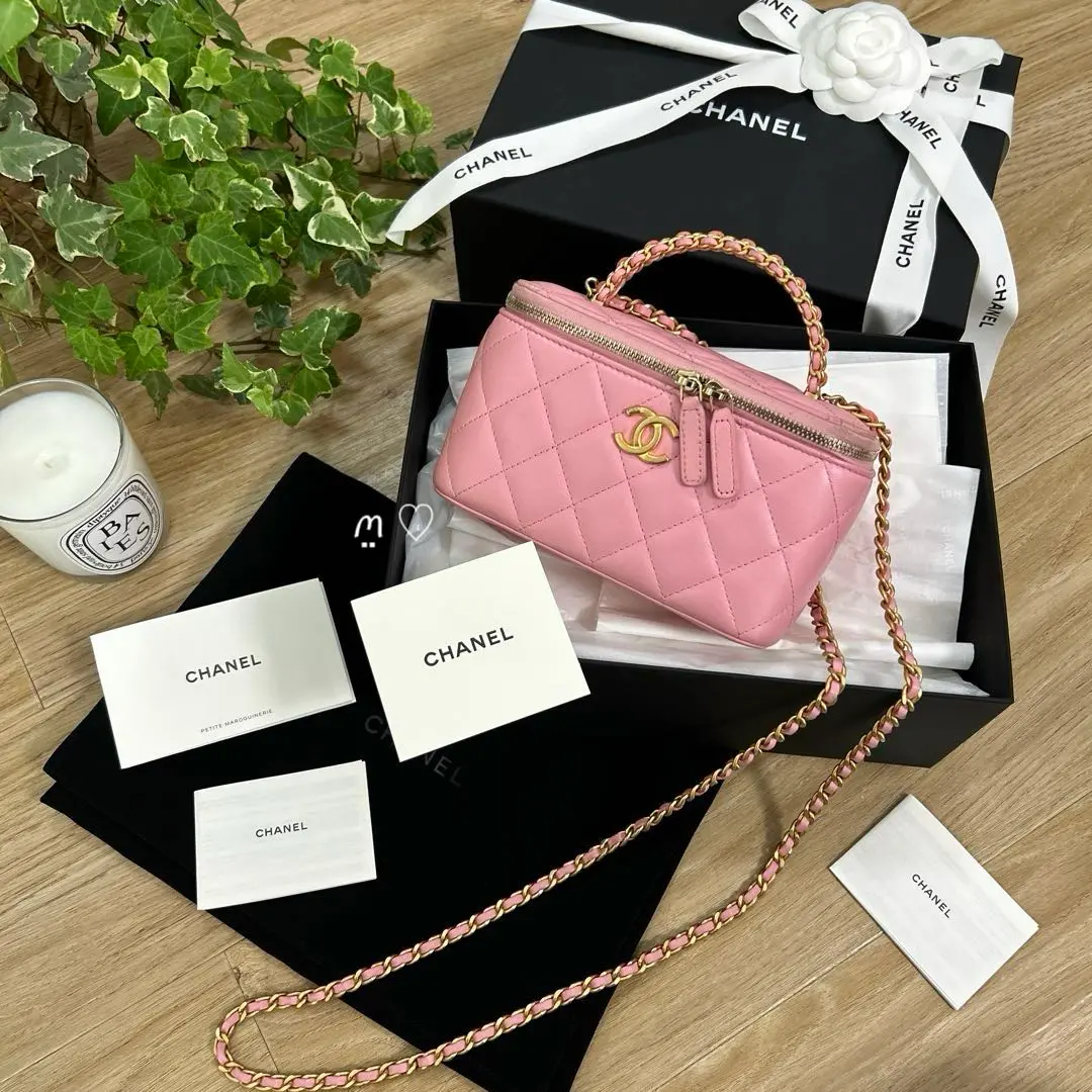 シャネル CHANEL ミニ チェーン バニティ バッグ ピンク