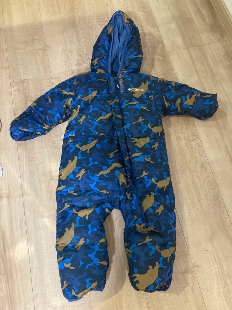 Thumbnail of Columbia Blue Camouflage Pattern Hooded Outerwear Down Jacket