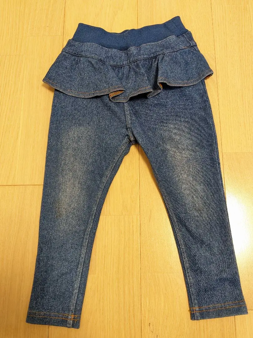 Thumbnail of petit main Denim Leggings with Frills, 90cm