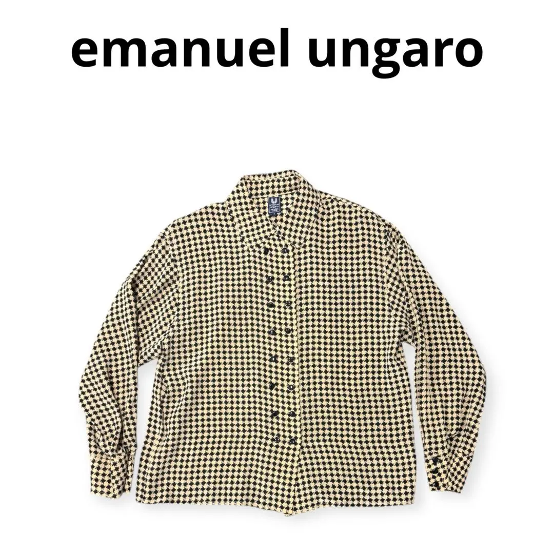 emanuel ungaro エマニュエルウンガロ花柄 長袖シャツピンク黒白 emanuel ungaro エマニュエルウンガロ花柄 長袖シャツピンク黒白