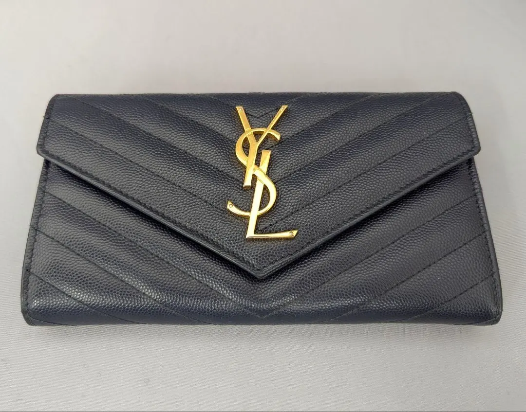 Thumbnail of Saint Laurent 372264 Navy Blue Long Wallet 中古 (Used)