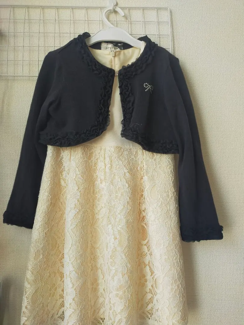 Thumbnail of anyFAM Black Bolero & GU Ivory Dress Set - 120cm