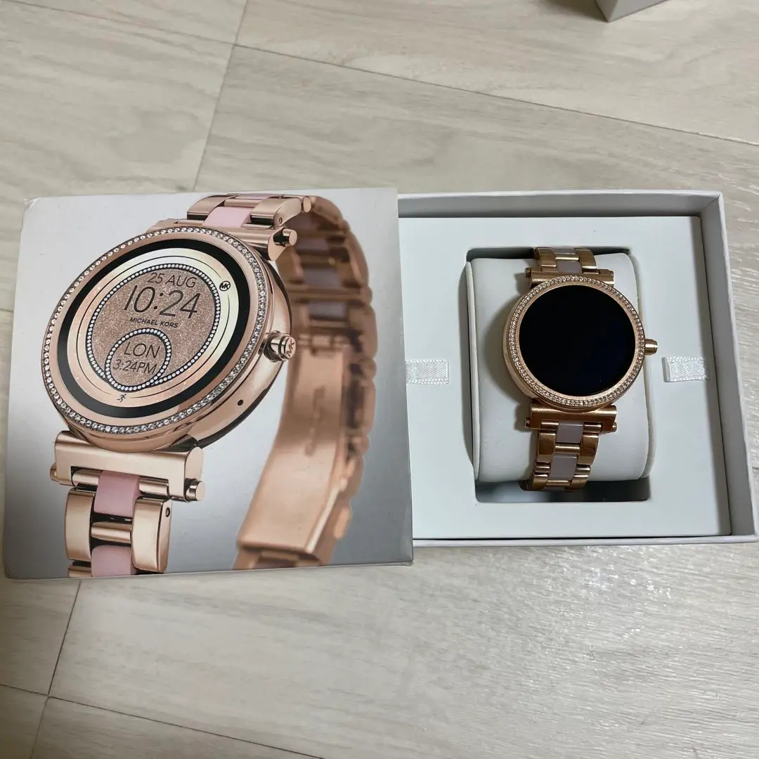 ★大幅値下げ★[美品]マイケルコース  スマートウォッチ Michael Kors Gen 6 Bradshaw 44mm Rose Gold Glitz Stainless