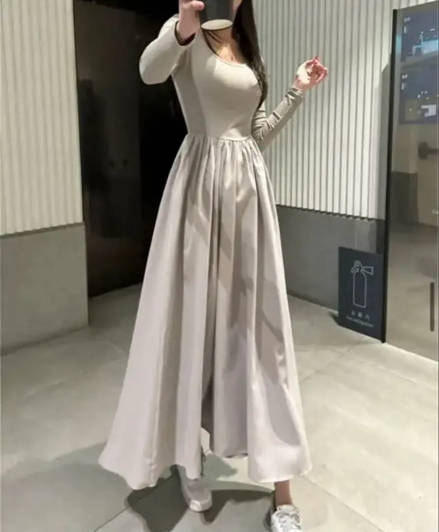 Thumbnail of Dholic U-neck Long Sleeve Flare Dress