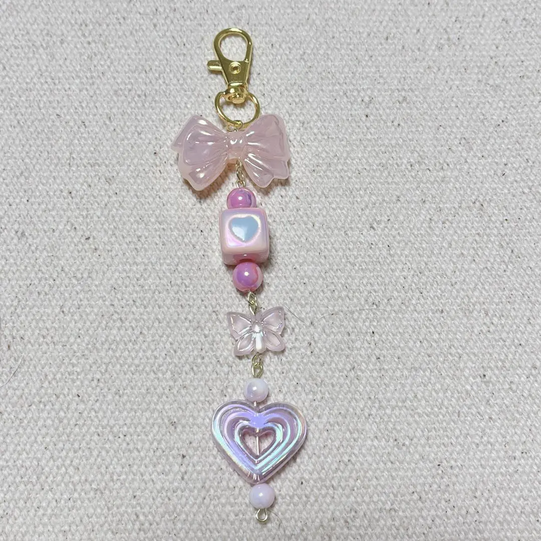 56張卡牌收納盒 串珠掛繩 天使之翼 愛心 粉色 緞帶 的縮圖