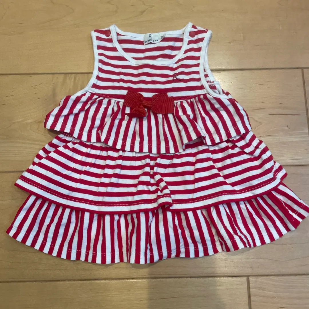 Thumbnail of KUMIKOKU Red and White Striped Tank Top