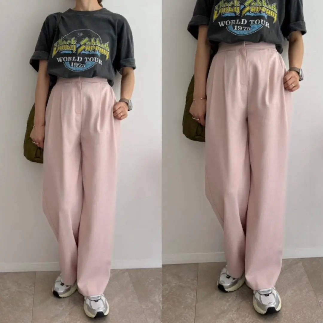 ⭐︎試着のみ⭐︎ AMIE original ワイドタックパンツサロペット
