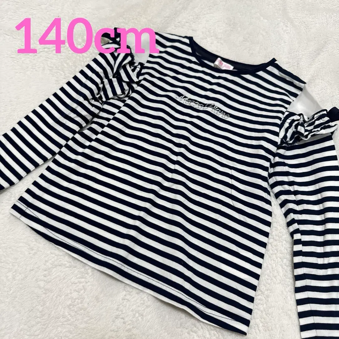 Thumbnail of [Unused] 140cm Mezzo Piano Border Ribbon Long Sleeve Cut-and-Sewn