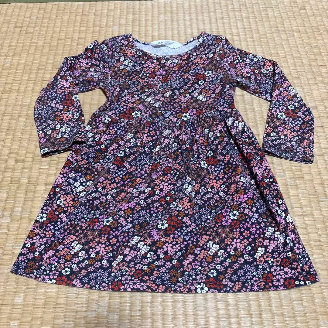 Thumbnail of Floral Print Three-Quarter Sleeve Flare Dress