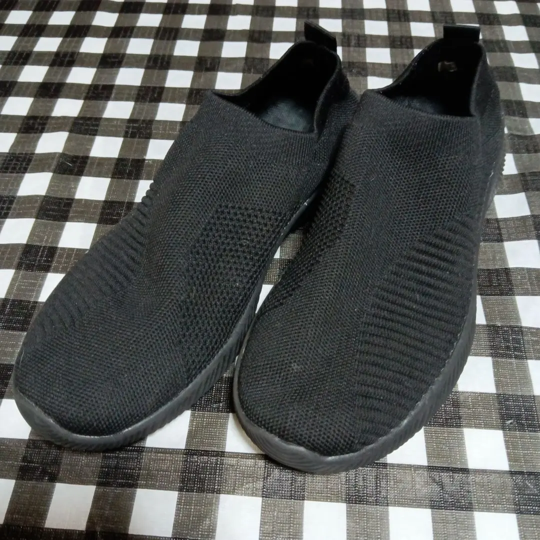 Thumbnail of TEMU ⭐️ Black Knit Slip-ons 24.5cm