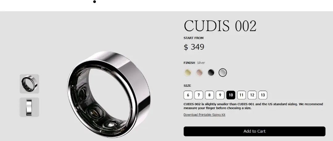 CUDIS 002 ブラックリング Size9