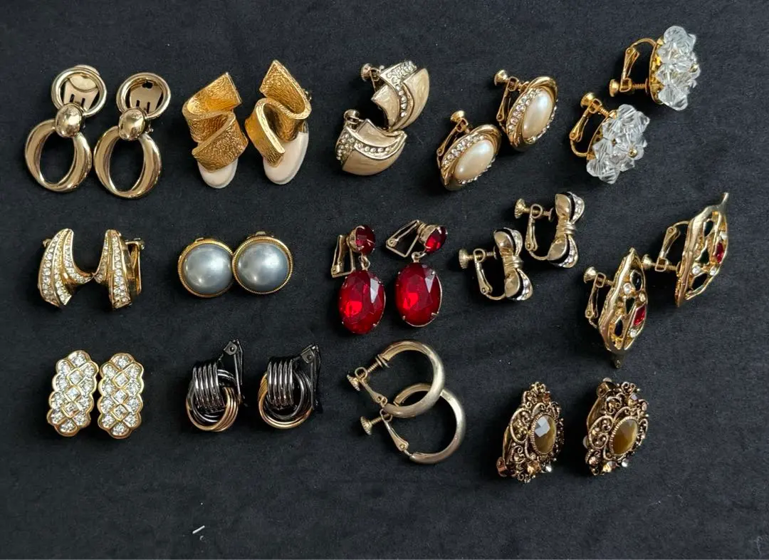 Thumbnail of Accessories lot: earrings, vintage, made overseas, with markings