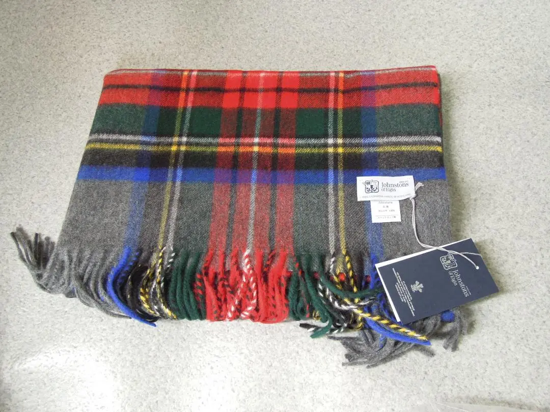 新品・未使用品】ジョンストンズカシミヤ大判ストール グレー