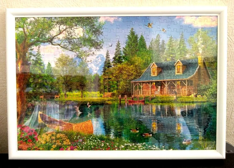 Thumbnail of Finished 300-piece jigsaw puzzle of a natural landscape, with a frame