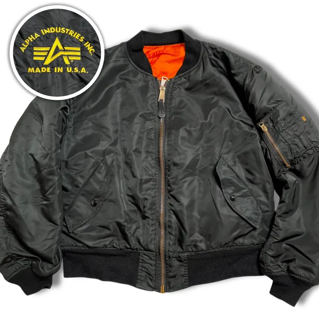 稀有✨ Alpha Industries MA-1 飛行夾克 雙面穿 Logo 的縮圖