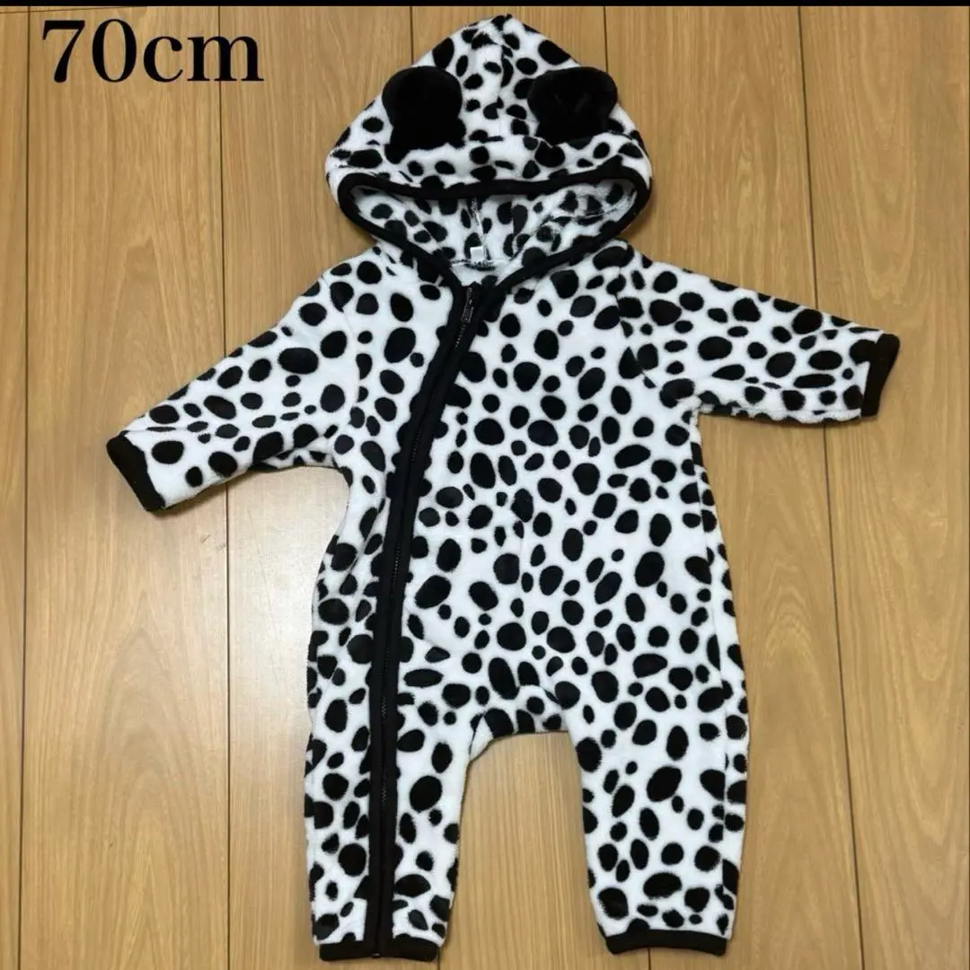 未使用品 70cm 連身衣 外套 斑點狗紋 的縮圖