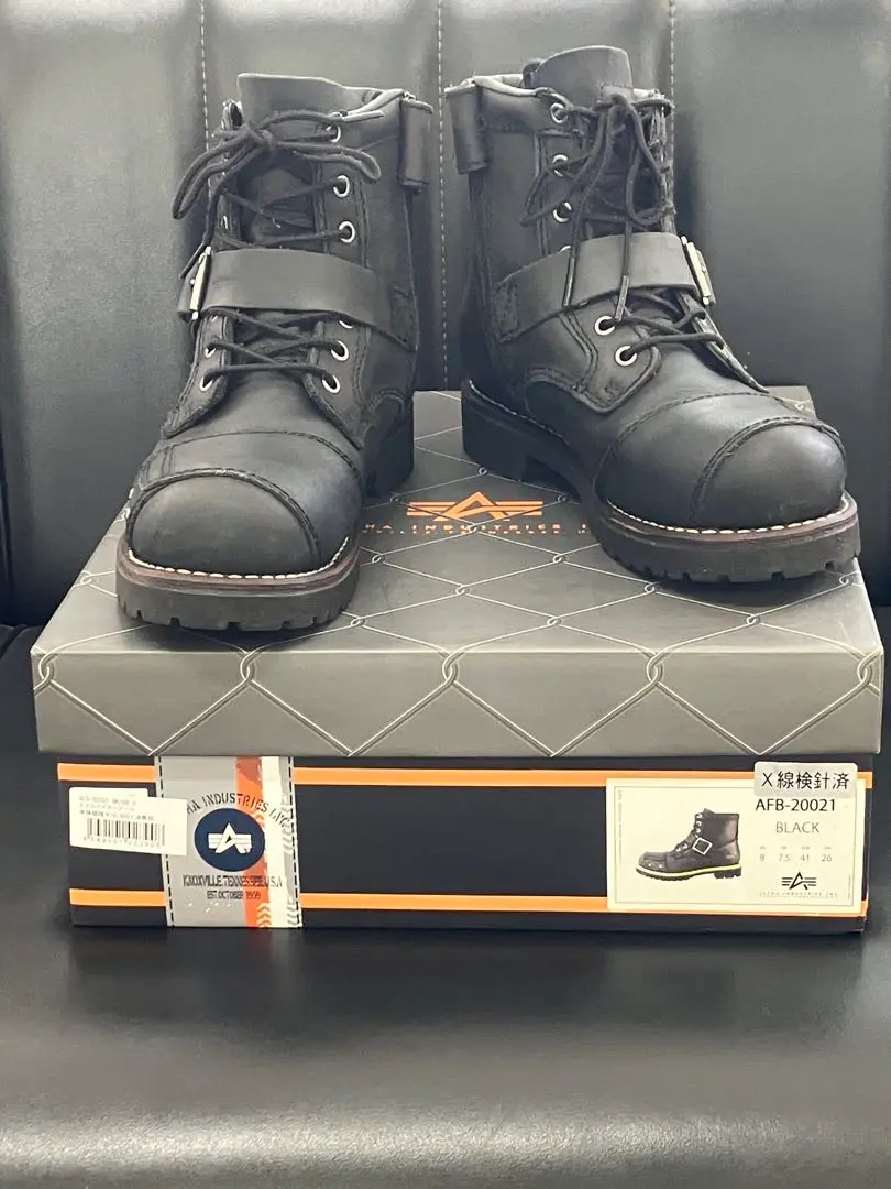 アルファインダストリーズ　バイカーブーツ27㌢ ALPHA INDUSTRIES バイカーブーツ 27cm - メルカリ
