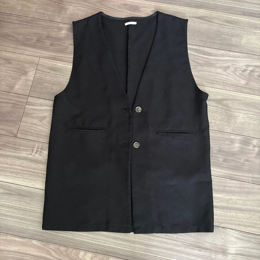 Thumbnail of Black, collarless vest, size L