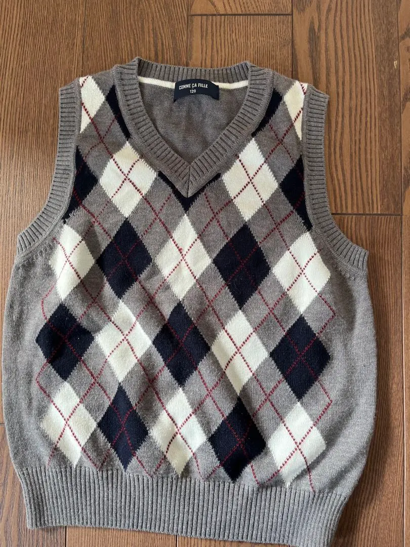 Thumbnail of Comme Ça Fille Argyle Knit Vest 120