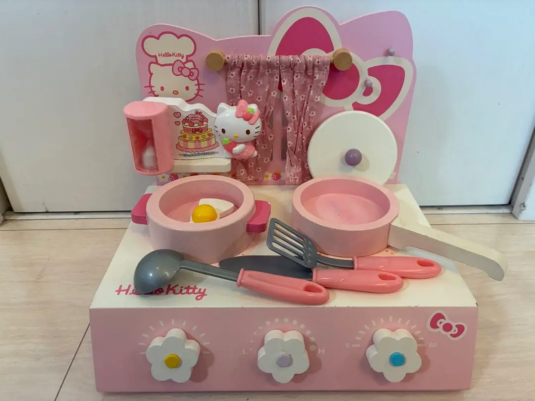 木製 ハローキティ キッチン コンロ ☆ 高さ 約55cm おままごと サンリオ おままごと キティちゃん 当時物 おもちゃ レトロ 昭和レトロ