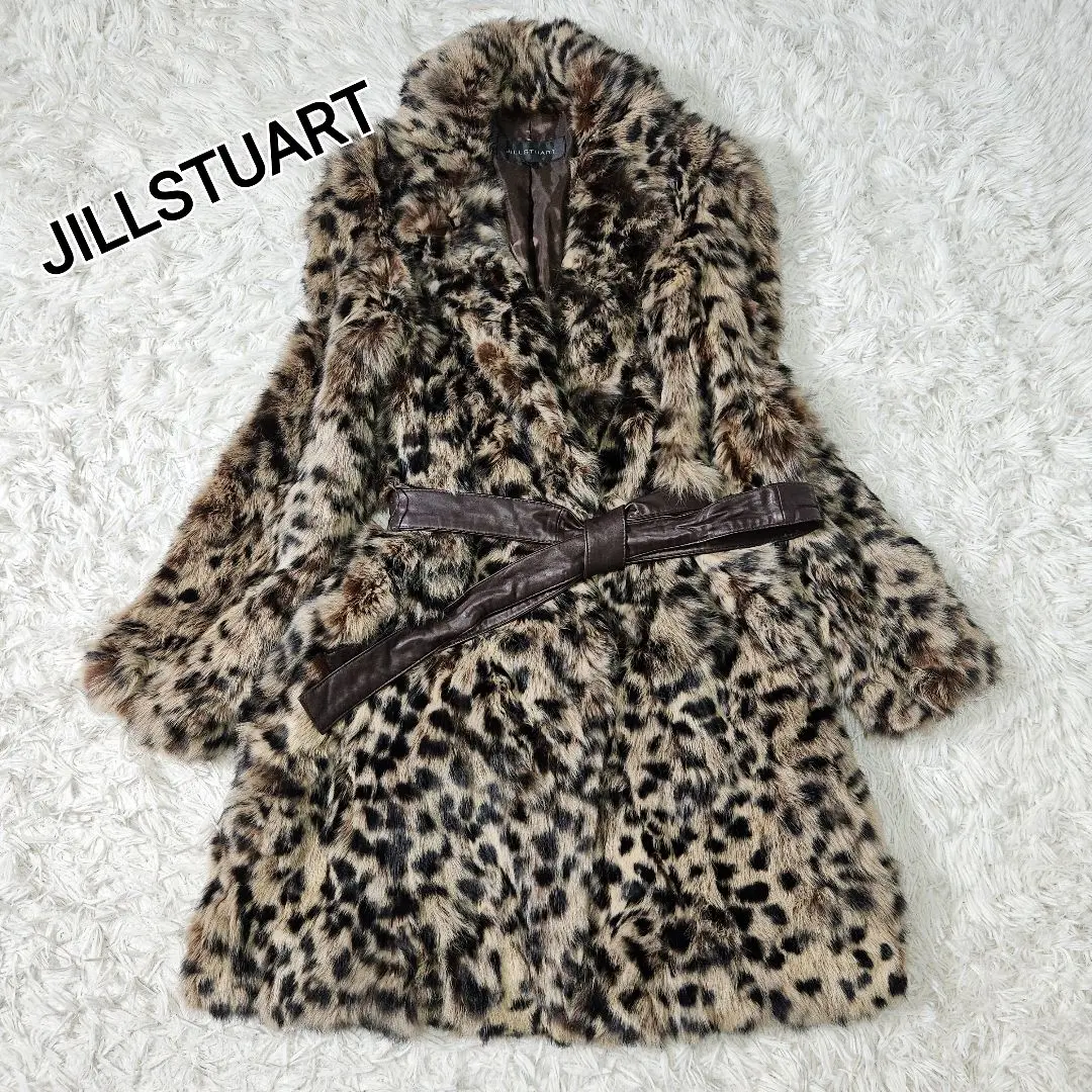 JILL STUART ヒョウ柄　リアルファーコート S ラビット 2025年最新】ジルスチュアート ファー種類：リアルファー 毛皮