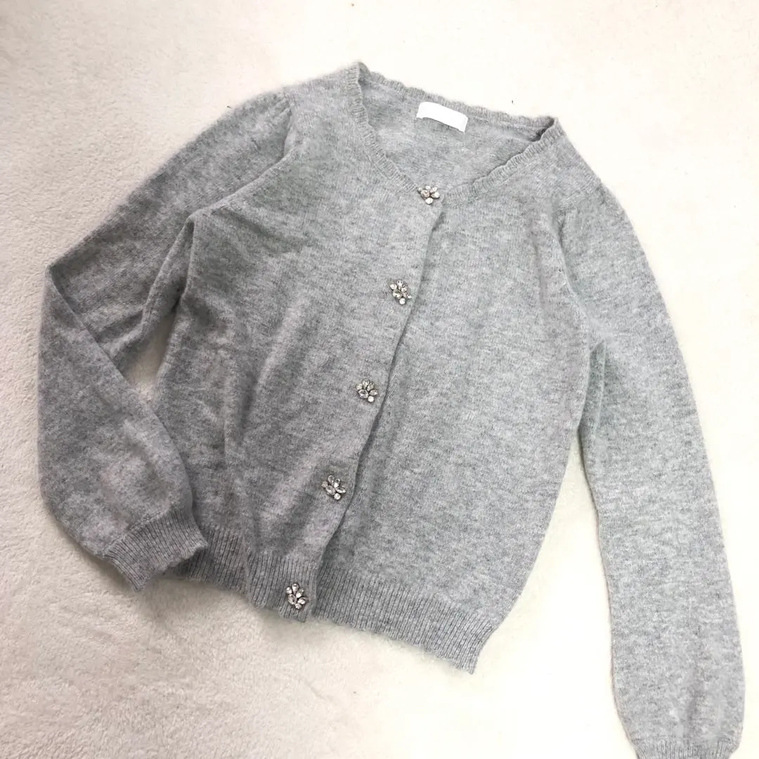 Thumbnail of Excellent Condition: Feroux Fluffy Cardigan, Angora Blend, with Jewels