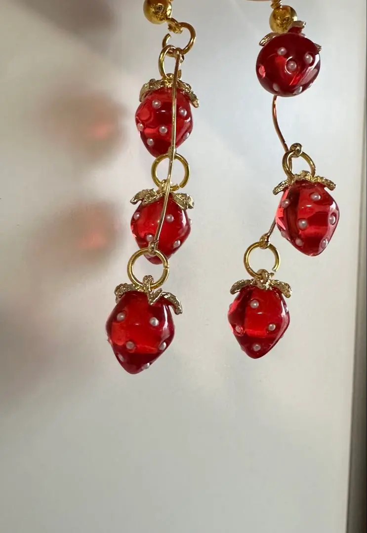 Thumbnail of Strawberry earrings, dangle earrings, strawberry earrings, strawberry charm