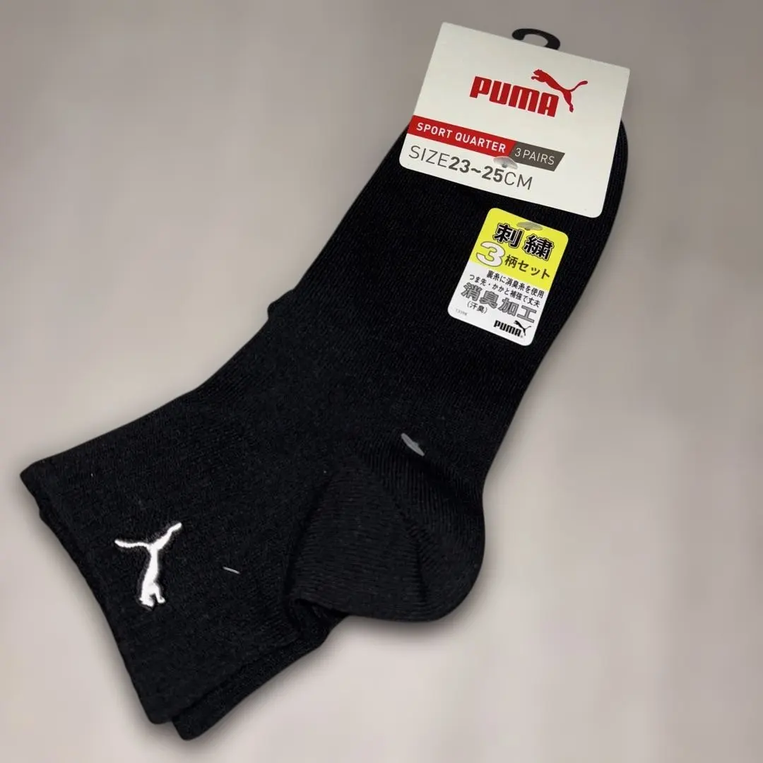 刺繡！！PUMA 運動短襪 3雙組 23-25cm 的縮圖