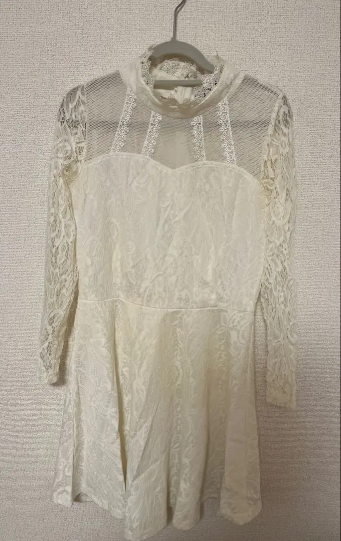 Thumbnail of Ivory Lace High Neck Dress - Also suitable for hostess work★