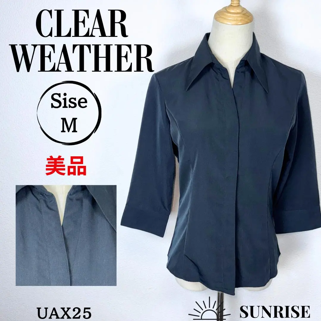 ★美品★ Clear Weather 五分袖 襯衫 黑色 9R 尺寸 的縮圖