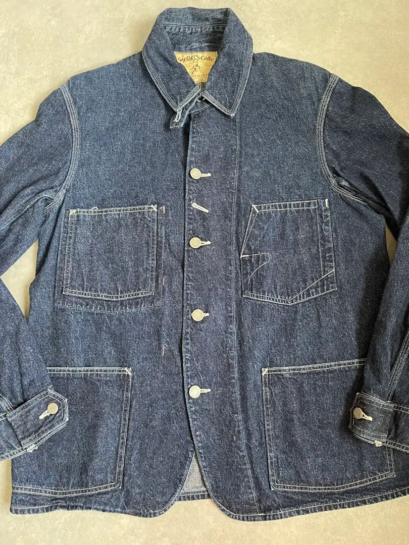 極美品　WAREHOUSE ヘラーズカフェ カバーオール デニムジャケット ヘラーズカフェ デニム カバーオール デニムジャケット 羽織 36