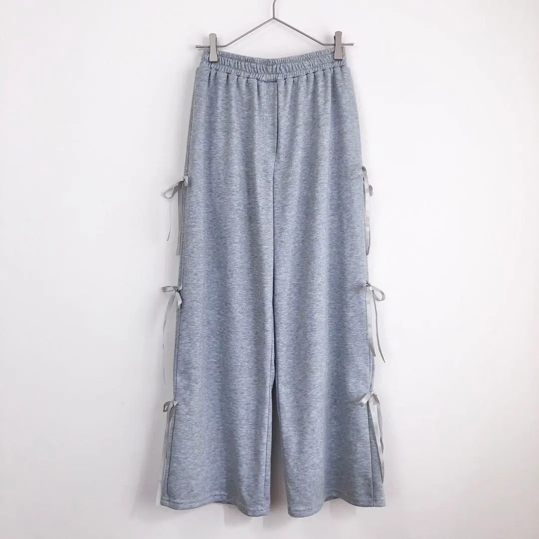 Thumbnail of Meme Select 3-Strap Side Ribbon Wide Sweatpants Gray F