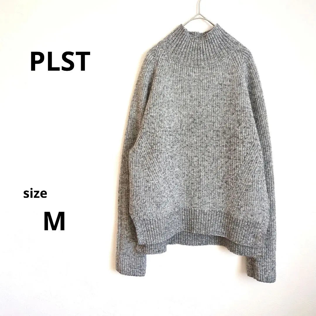 Thumbnail of PLST Gray Chunky High Neck Sweater, Size M