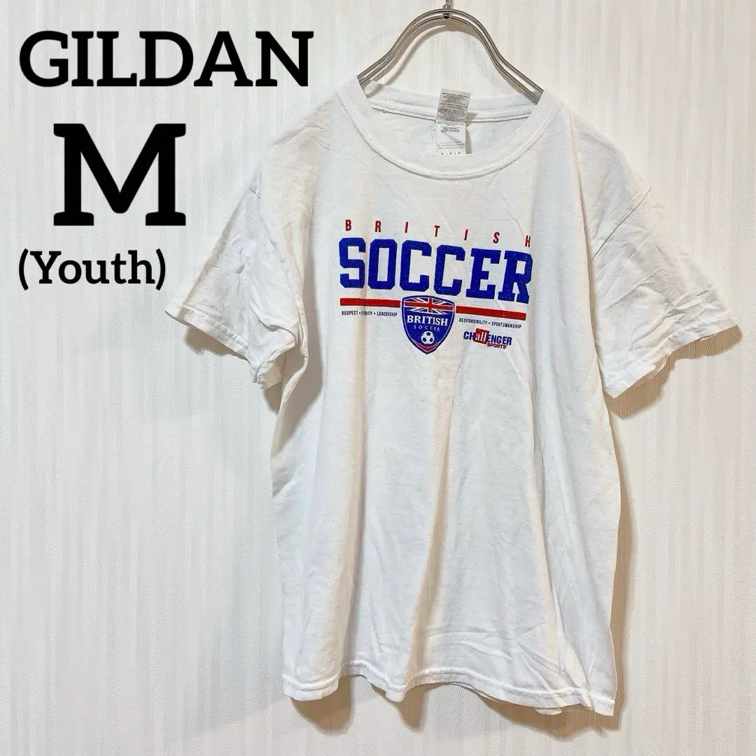 GILDAN【M】英國足球 短袖 T恤 白色 兒童 的縮圖