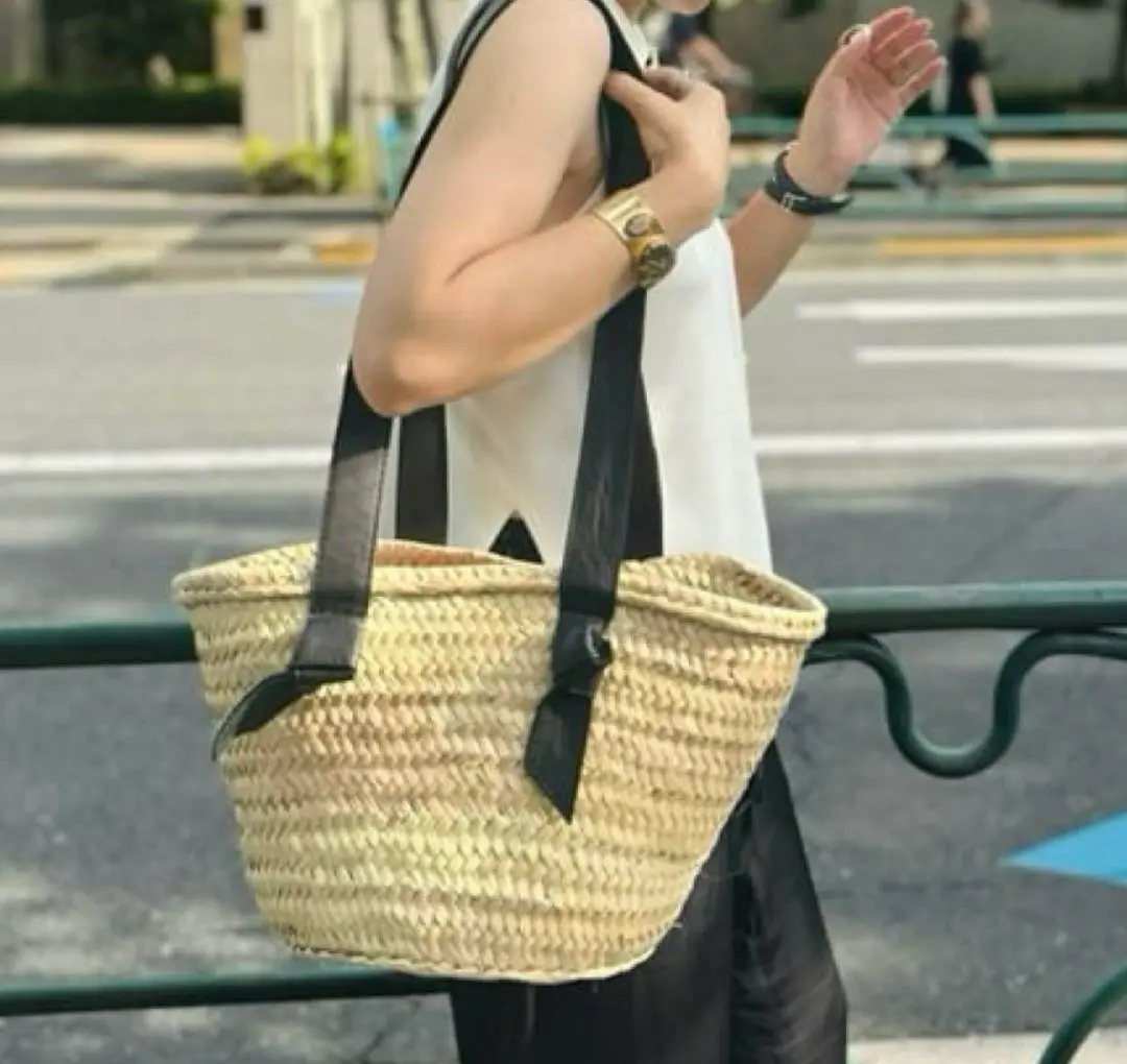 KECH かごバッグ 中型 ナチュラル KECH raffia leather tassel bag（かごバッグ）｜FRAMeWORK