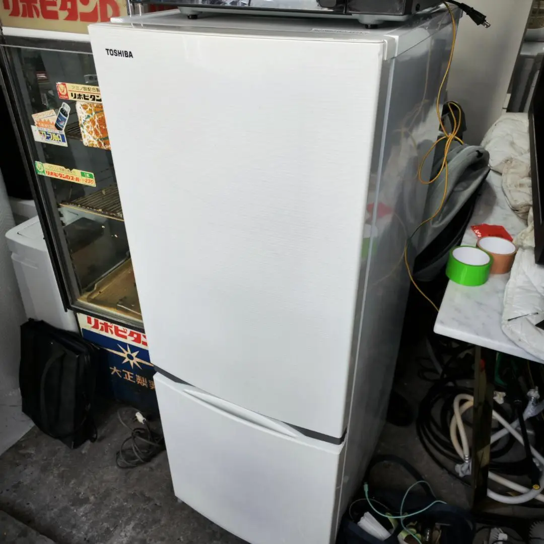 東芝 2ドア冷蔵庫 153L GR-M15BS 美品 2018 送料込 TOSHIBA 東芝 冷蔵庫 2ドア 153L GR-M15BS (右開き/ピュア
