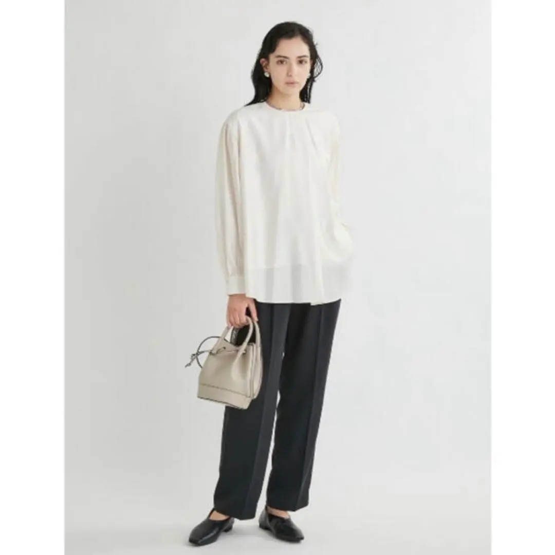 Thumbnail of Mila Owen Front Tuck Blouse, Ivory, Size S