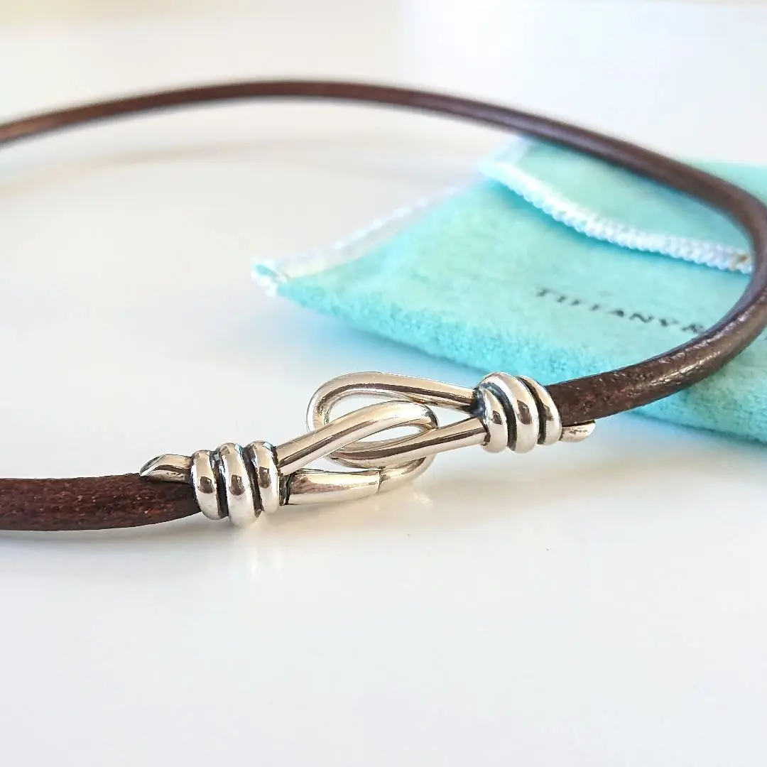 【廃盤希少】TIFFANYノット ダブルブレスレット　パロマピカソ　レザー 廃盤希少】TIFFANYノット ダブルブレスレットパロマピカソレザー