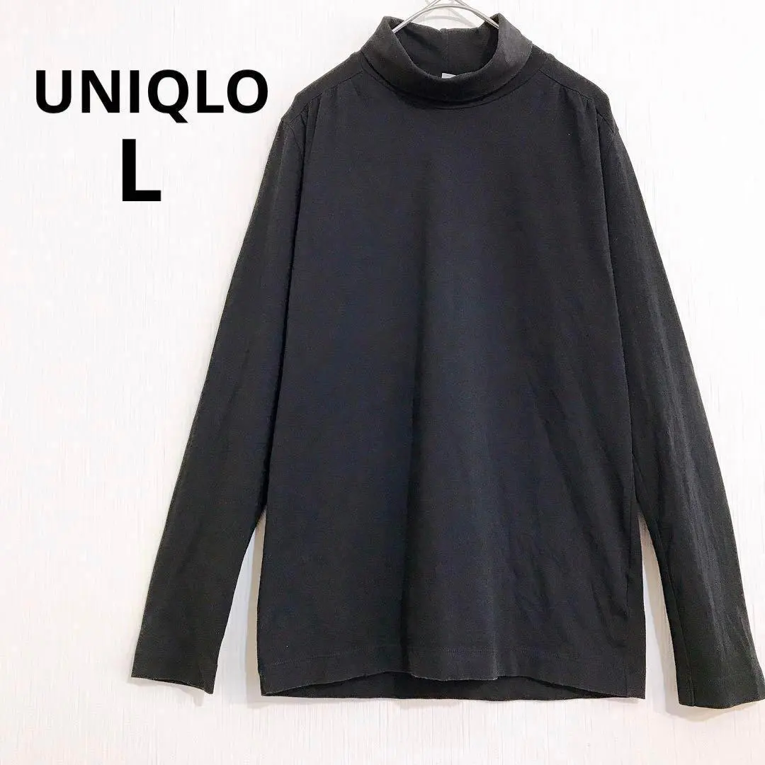 Thumbnail of UNIQLO Turtleneck Long Sleeve Top Black L Cut and Sewn