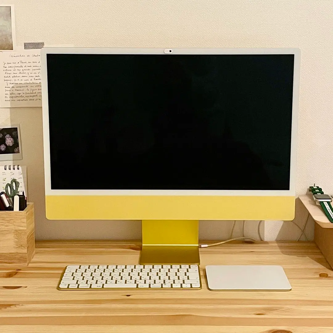 【中古品】Apple iMac M1 16GB/256GB (イェロー) Refurbished 24-inch iMac Apple M1 Chip with 8‑Core CPU and 8