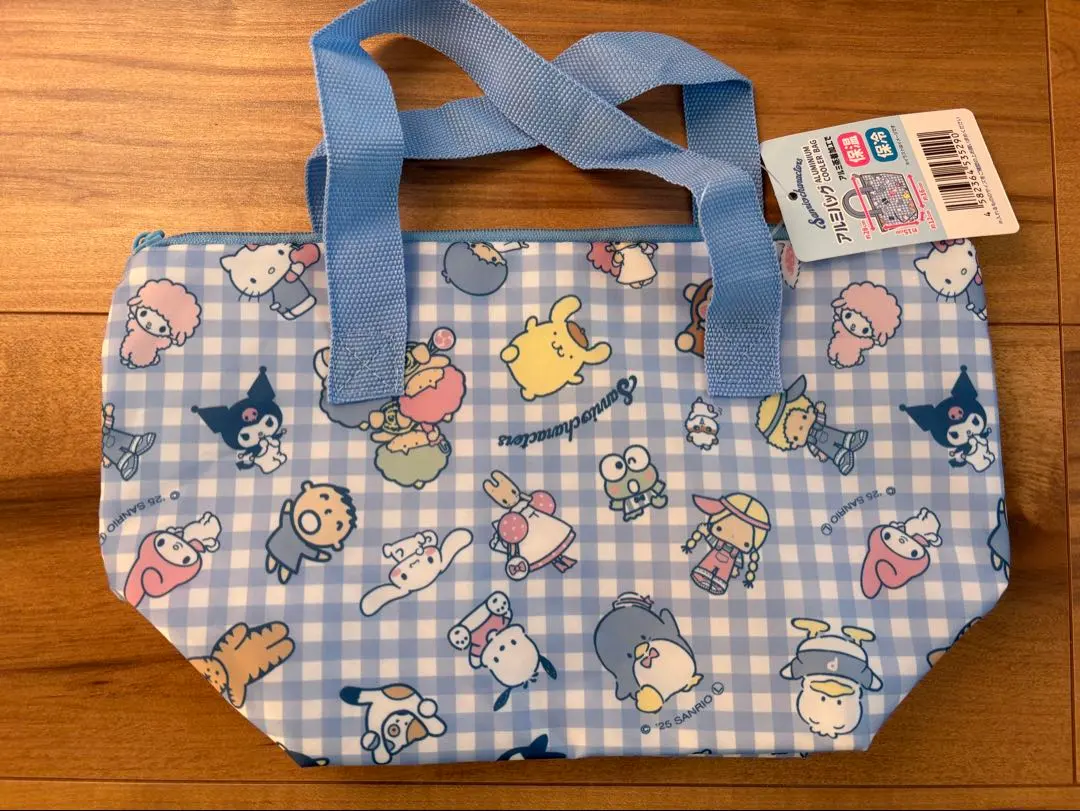 Thumbnail of Sanrio Characters New Insulated Bag Aluminum Bag Blue Checkered Pattern