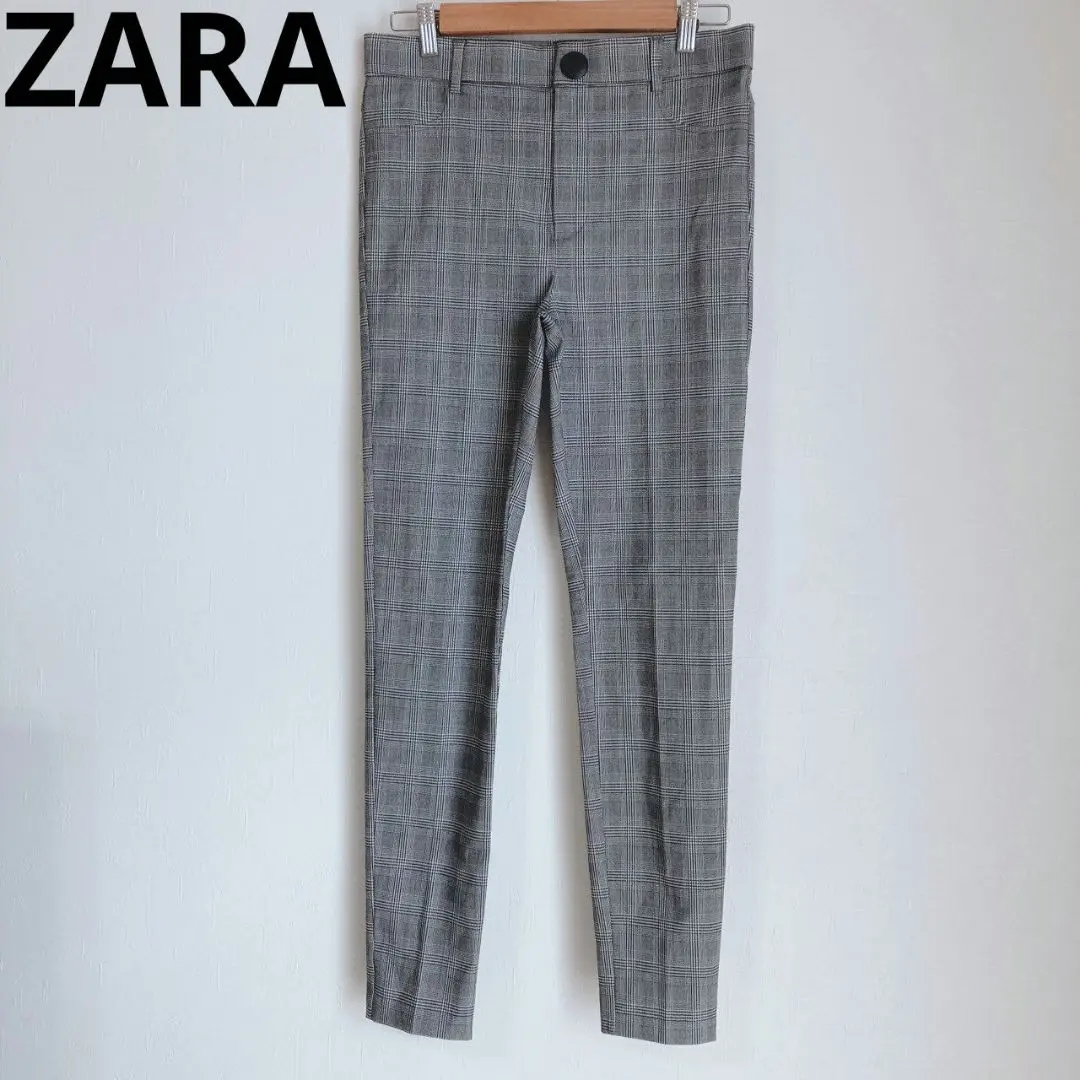 Thumbnail of Zara Casual Pants Slacks Checkered Slim Fit Gray L