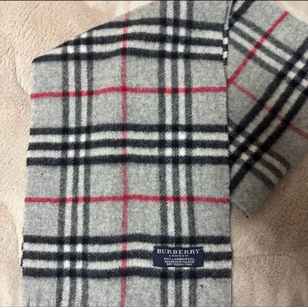 Burberry London 經典格紋圍巾 灰色 的縮圖